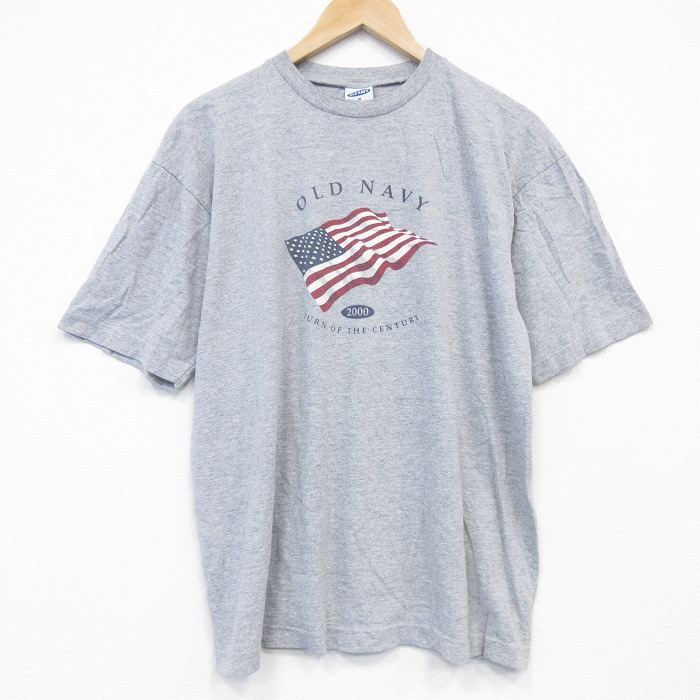 オールドネイビー 00s 半袖Tシャツ 星条旗 グレー メンズL相当 | 古着