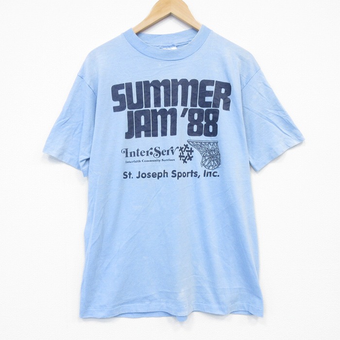 【20%OFF】ヘインズ 80s 半袖Tシャツ ライトブルー メンズL相当 | 古着
