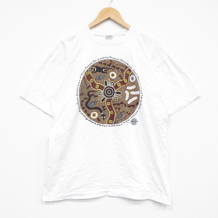 90s 半袖Tシャツ ヘビ ホワイト メンズL相当 | 古着