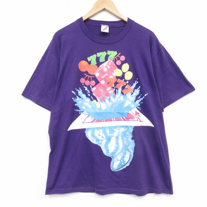【20%OFF】80s 半袖Tシャツ カジノ パープル メンズXL相当 | 古着