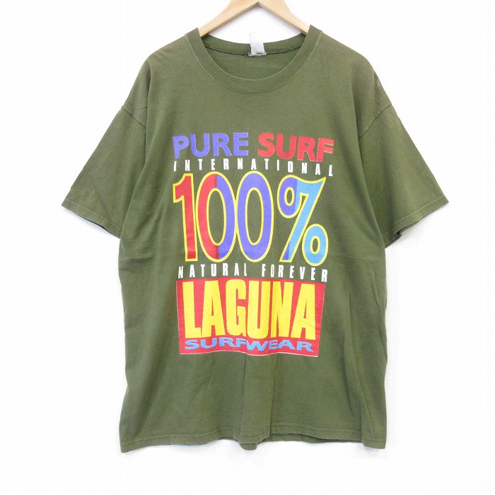 90s 半袖Tシャツ LAGUNA カーキ メンズXL相当 | 古着