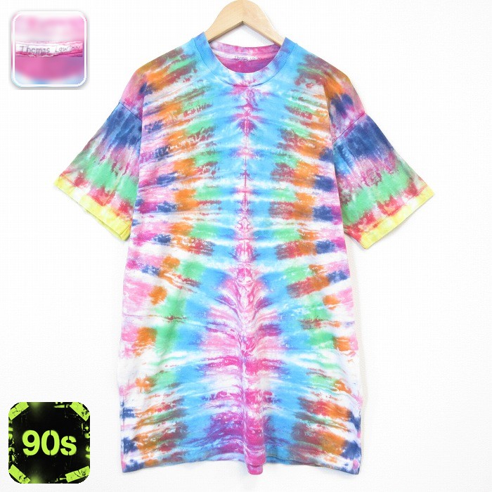 90s 半袖Tシャツ タイダイ ピンク メンズXL相当 | 古着