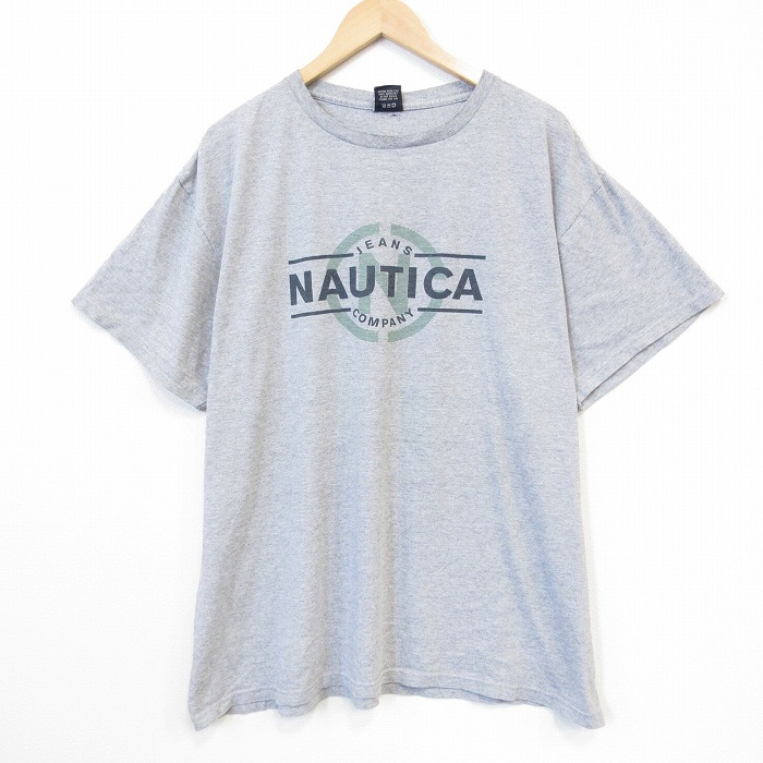 ノーティカ 00s 半袖Tシャツ ビッグロゴ グレー メンズXL相当 | 古着