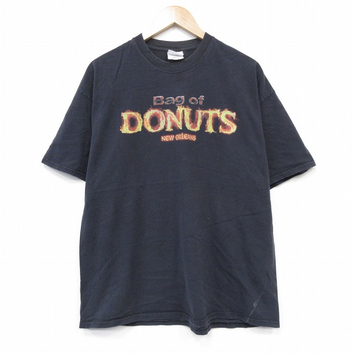 【20%OFF】00s 半袖Tシャツ ドーナツ ブラック メンズXL相当 | 古着