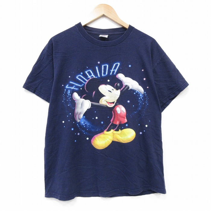 ディズニー 00s 半袖Tシャツ ミッキー ネイビー メンズL相当 | 古着