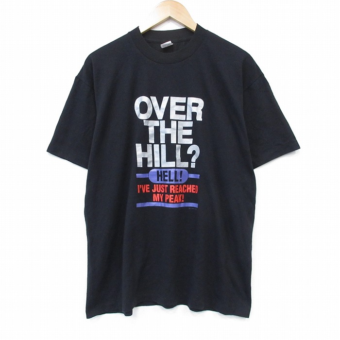 80s 半袖Tシャツ メッセージ ブラック L | 古着