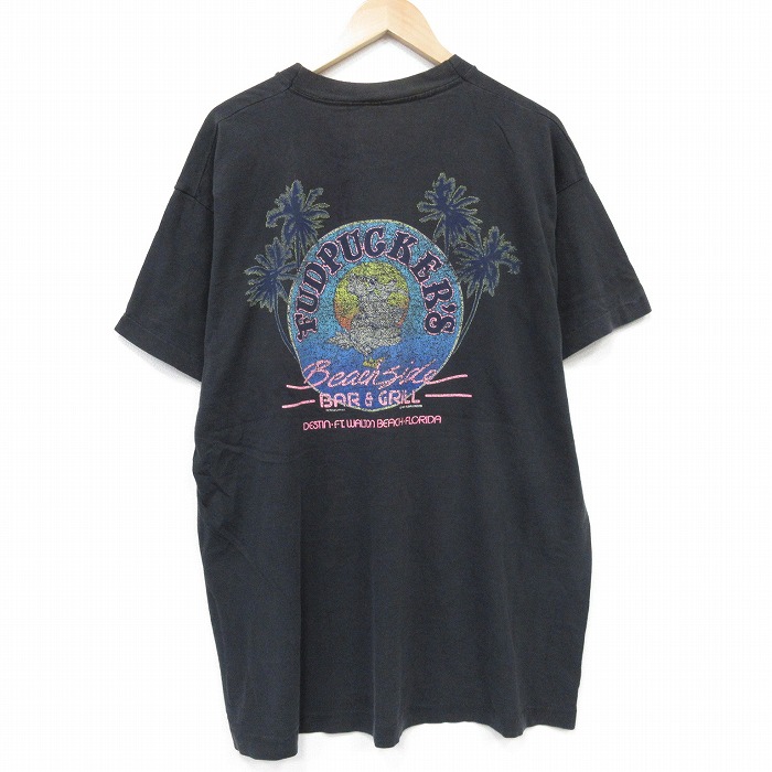 【20%OFF】フルーツオブザルーム 80s 半袖Tシャツ ウォルトンビーチ ブラック メンズXL相当 | 古着