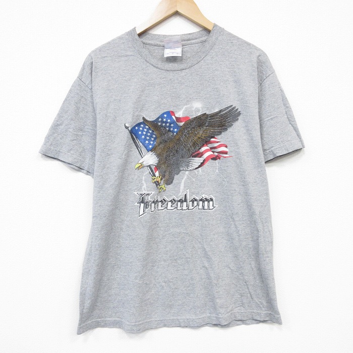 【20%OFF】00s 半袖Tシャツ フリーダム グレー メンズL相当 | 古着