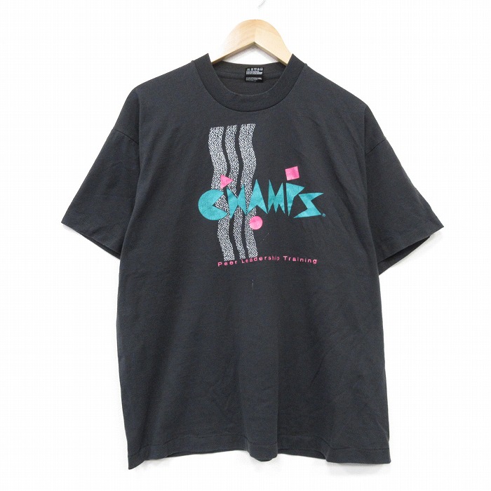 フルーツオブザルーム 90s 半袖Tシャツ CHAMPS ブラック メンズXL相当 | 古着