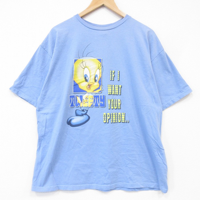半袖Tシャツ ルーニーテューンズトゥイーティー ライトブルー メンズXL相当 | 古着