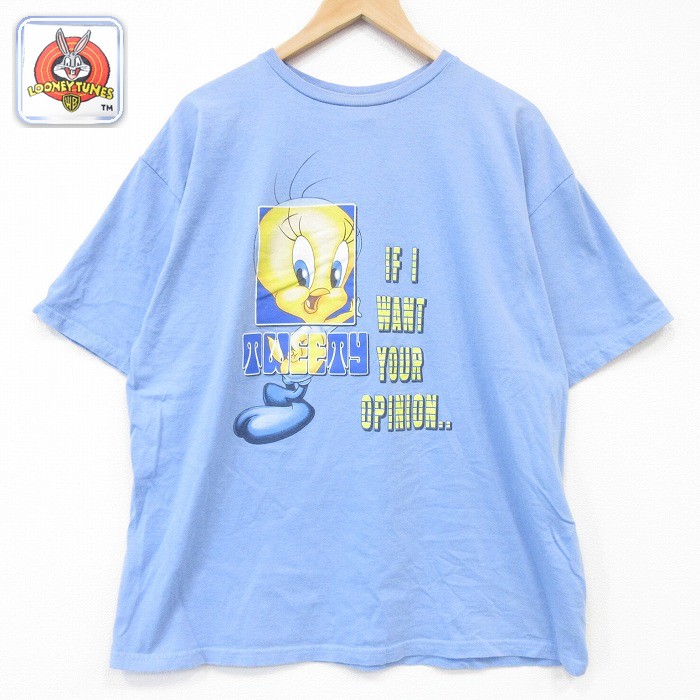 半袖Tシャツ ルーニーテューンズトゥイーティー ライトブルー メンズXL相当 | 古着