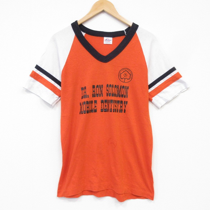 【20%OFF】80s 半袖Tシャツ サッカー オレンジ メンズM相当 | 古着
