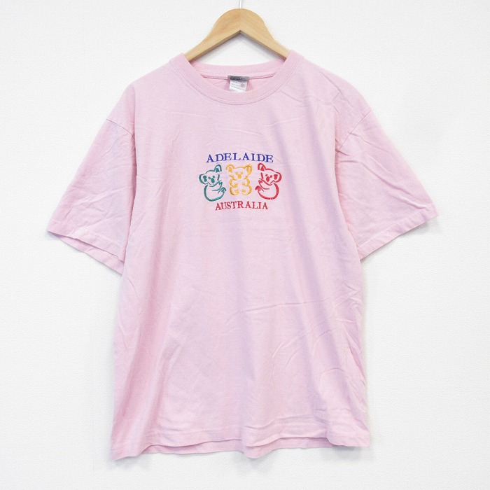 00s 半袖Tシャツ オーストラリア刺繍 ピンク メンズXL相当 | 古着