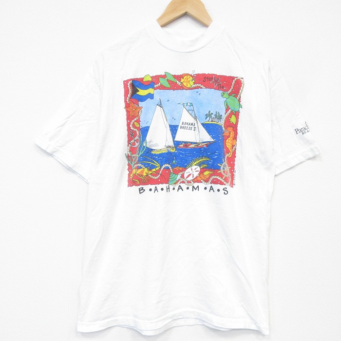 90s 半袖Tシャツ ヨット ホワイト メンズL相当 | 古着
