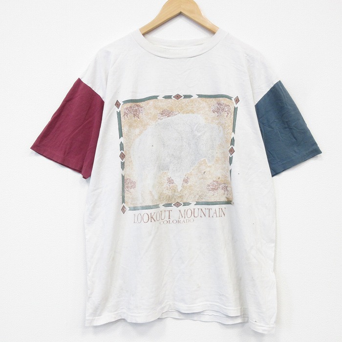 90s 半袖Tシャツ 牛 ホワイト メンズXL相当 | 古着