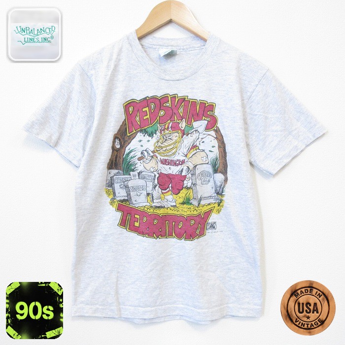 90s 半袖Tシャツ ワシントンレッドスキンズ グレー メンズM相当 | 古着