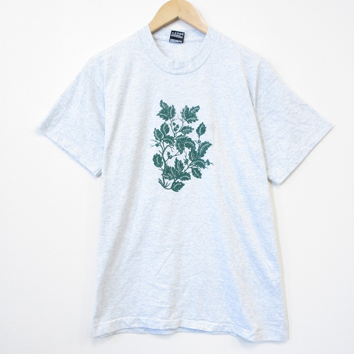 フルーツオブザルーム 90s 半袖Tシャツ 花 グレー メンズL相当 | 古着