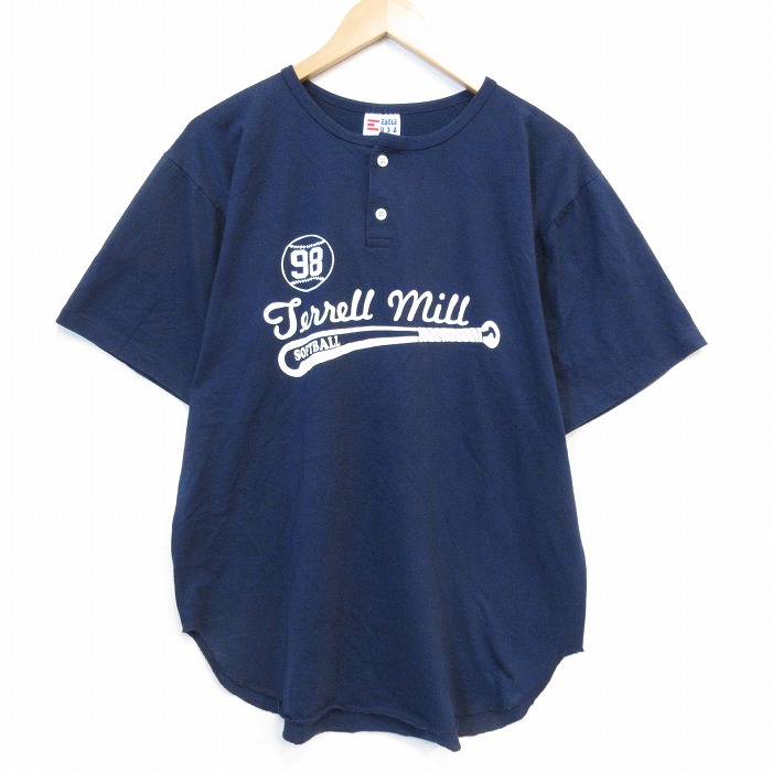 90s 半袖Tシャツ ソフトボール ネイビー メンズXL相当 | 古着