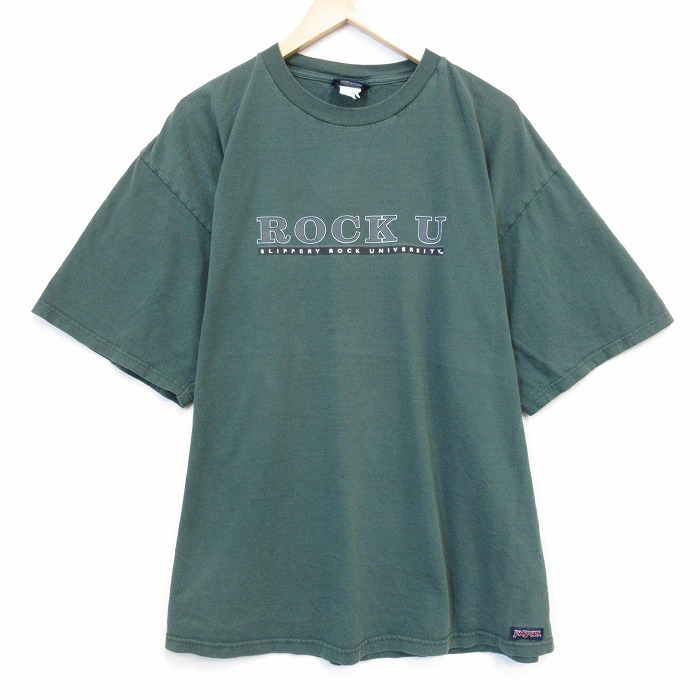 【20%OFF】00s 半袖Tシャツ ROCKカレッジ グリーン メンズXL相当 | 古着