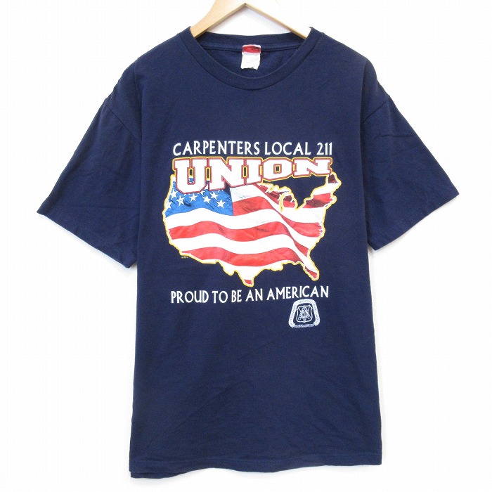 90s 半袖Tシャツ ユニオン ネイビー メンズXL相当 | 古着