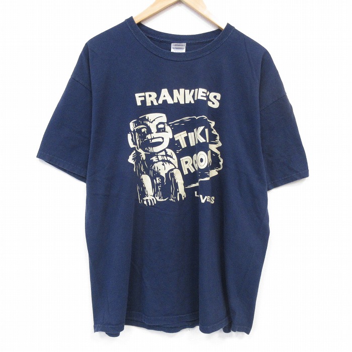 00s 半袖Tシャツ ティキ ネイビー メンズXL相当 | 古着