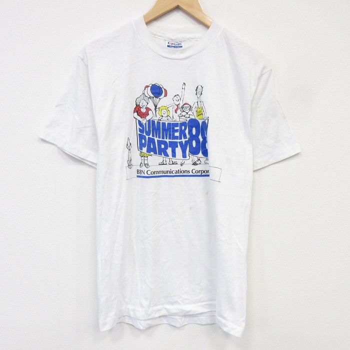 ヘインズ 80s 半袖Tシャツ サマーパーティー ホワイト メンズM相当 | 古着