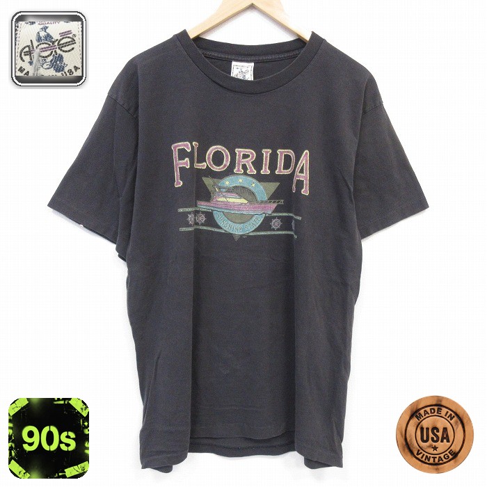 90s 半袖Tシャツ フロリダ ブラック メンズL相当 | 古着
