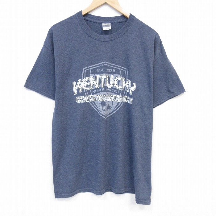 00s 半袖Tシャツ ユースサッカー ネイビー メンズXL相当 | 古着