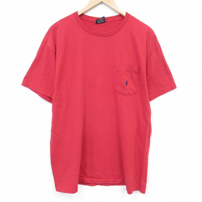 ラルフローレン 90s 半袖Tシャツ ワンポイントロゴ レッド メンズXL相当 | 古着