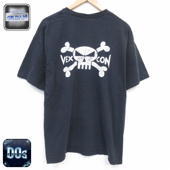 00s 半袖Tシャツ スカル ブラック メンズXL相当 | 古着