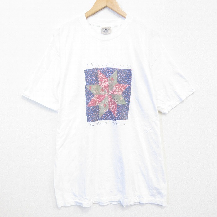 エアロポステール 90s 半袖Tシャツ ホワイト メンズXL相当 | 古着