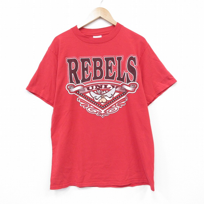 TULTEX 90s 半袖Tシャツ ネバダレベルズ レッド メンズL相当 | 古着