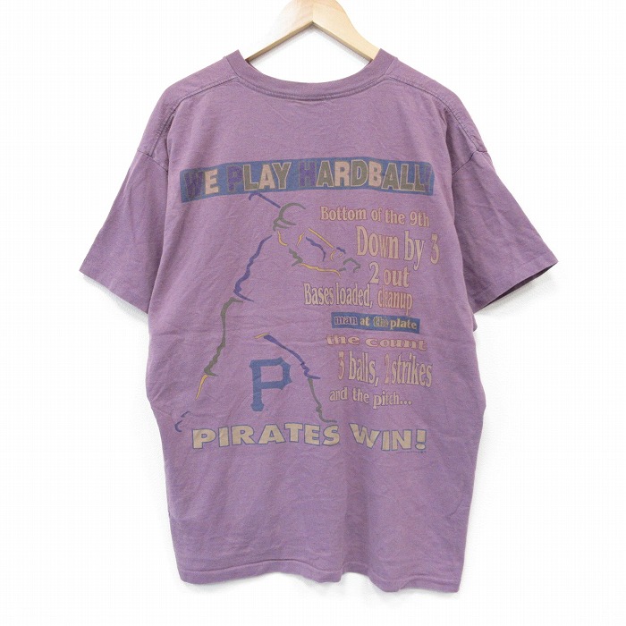 ピッツバーグパイレーツ 90s 半袖Tシャツ MLBロゴ パープル メンズXL相当 | 古着