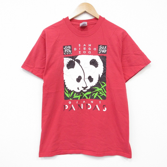 【20%OFF】ヘインズ 00s 半袖Tシャツ パンダ レッド メンズM相当 | 古着