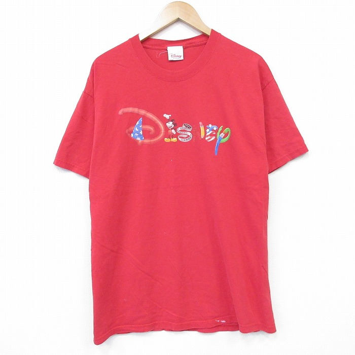 ディズニー 00s 半袖Tシャツ レッド メンズL相当 | 古着