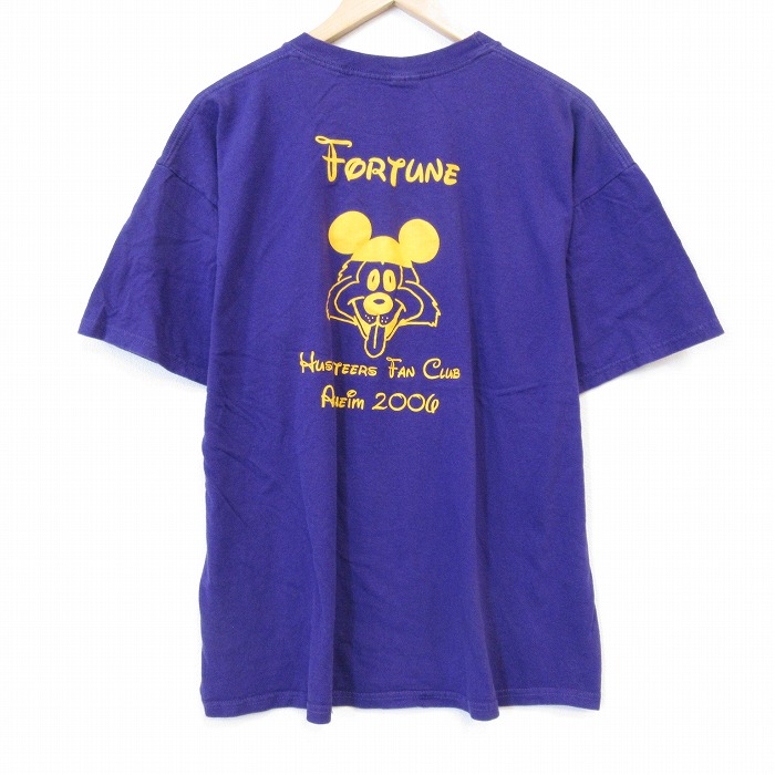 00s 半袖Tシャツ FORTUNE パープル メンズXL相当 | 古着