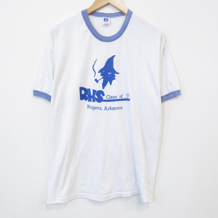 ラッセル 80s 半袖Tシャツ RHS ホワイト メンズXL相当 | 古着