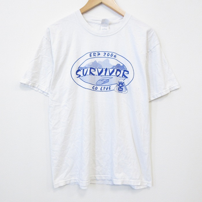 【20%OFF】00s 半袖Tシャツ SURVIVOR ホワイト メンズL相当 | 古着