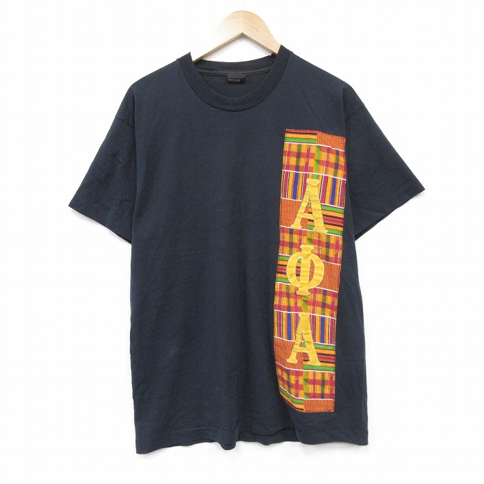 【20%OFF】スクリーンスターズ 80s 半袖Tシャツ ギリシャ文字 ブラック メンズL相当 | 古着