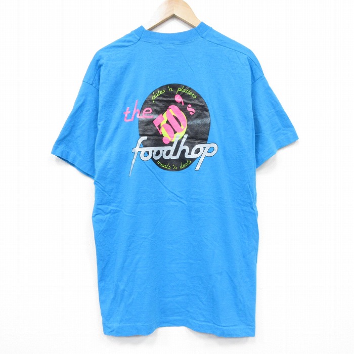 フルーツオブザルーム 90s 半袖Tシャツ レコード ライトブルー メンズL相当 | 古着