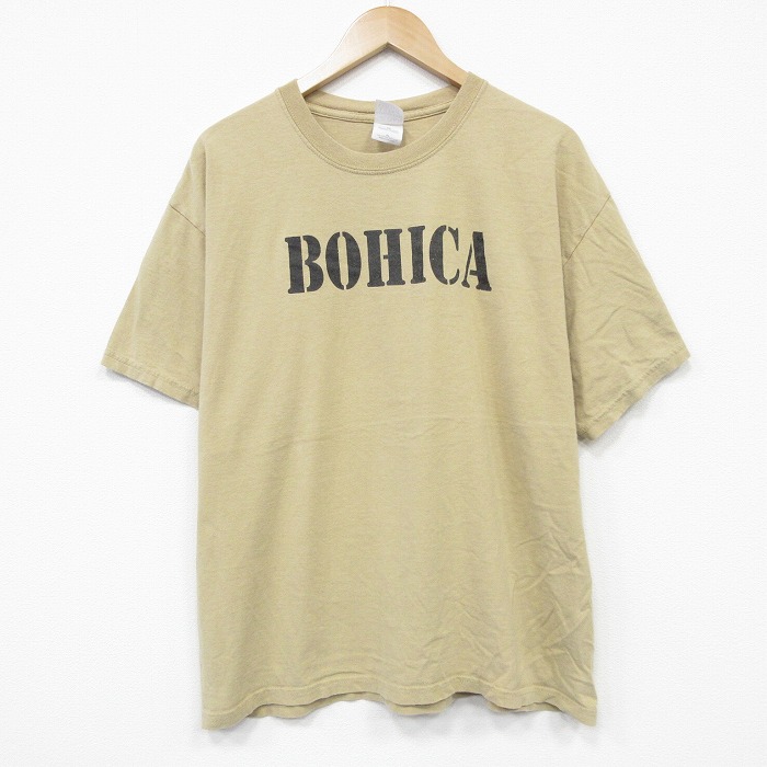 【20%OFF】00s 半袖Tシャツ BOHICA ベージュ メンズXL相当 | 古着
