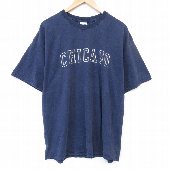 【20%OFF】00s 半袖Tシャツ シカゴ ネイビー メンズXL相当 | 古着