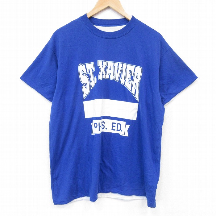 【20%OFF】00s 半袖Tシャツ XAVIER リバーシブル ブルー メンズXL相当 | 古着