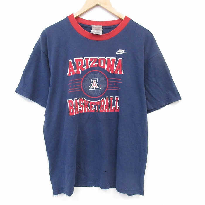 ナイキ 00s 半袖Tシャツ アリゾナ ネイビー メンズXL相当 | 古着