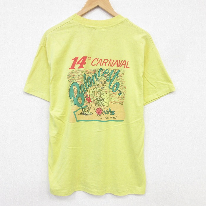 ヘインズ 90s 半袖Tシャツ バスケットボール イエロー メンズL相当 | 古着