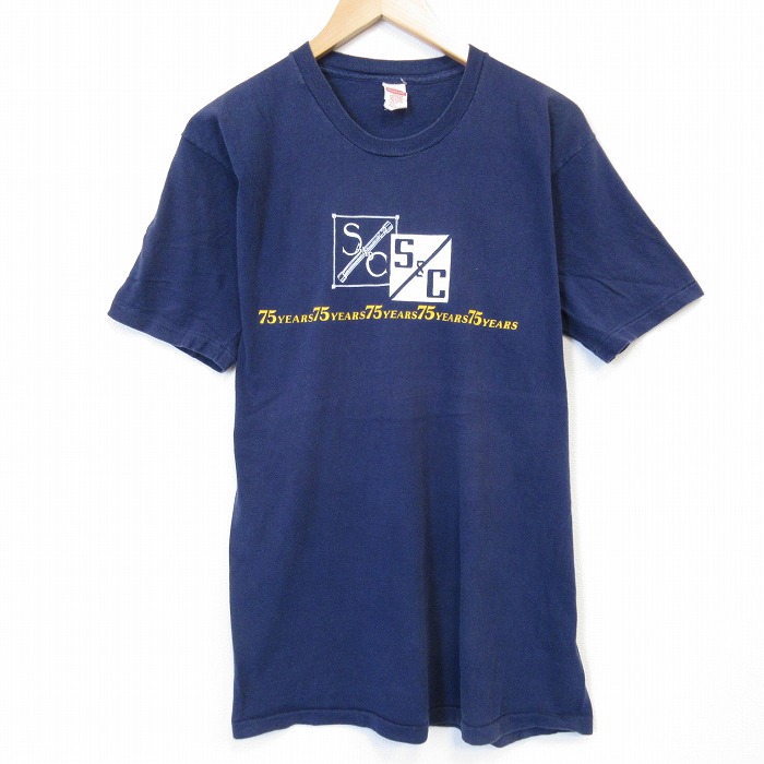 【20%OFF】80s 半袖Tシャツ SC ネイビー メンズL相当 | 古着