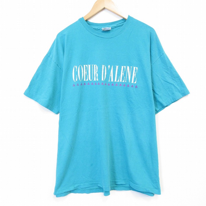 【20%OFF】ヘインズ 80s 半袖Tシャツ コーダリーン ライトブルー メンズXL相当 | 古着