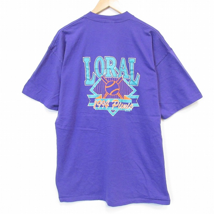 オニータ 90s 半袖Tシャツ LORAL パープル メンズXL相当 | 古着