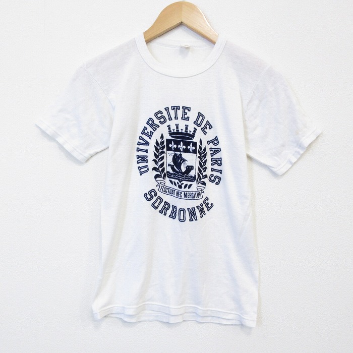 80s 半袖Tシャツ パリ ホワイト メンズS相当 | 古着