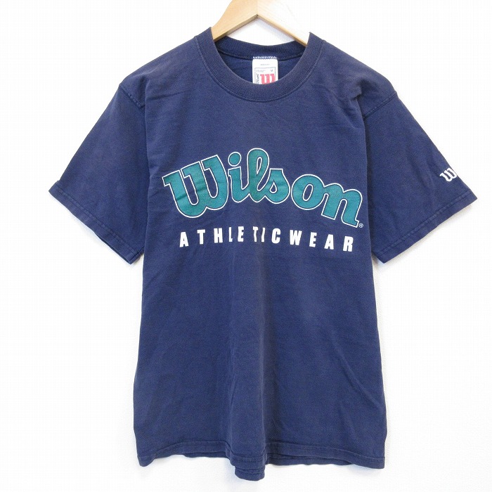 ウィルソン 90s 半袖Tシャツ ビッグロゴ ネイビー メンズM相当 | 古着